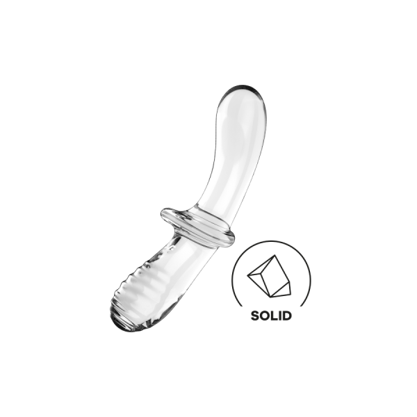 Gode en verre borosilicaté massif transparent Double Crystal Satisfyer 